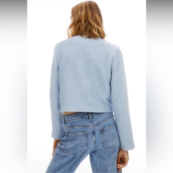 NWT H&M bouclet jacket light blue medium - Picture 9 of 10